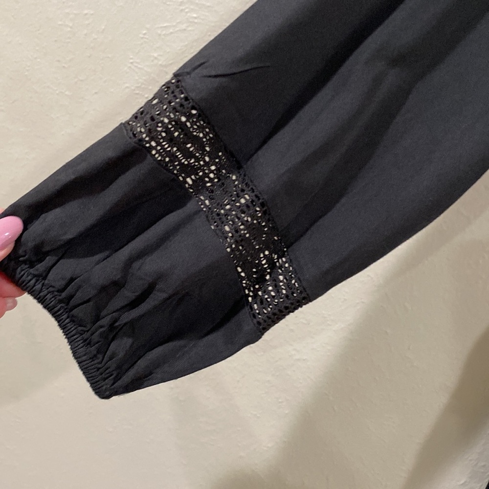 Simple Black Rayon dress by Old Navy, size small, long sleeved - Picture 2 of 10